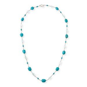 MARGO MORRISON Turquoise & Blue Topaz Station Necklace